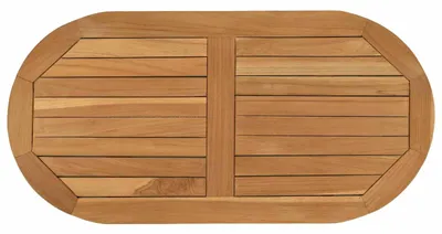Image de Plateau de table vidaXL, 80 x 40 x 2,5 cm, ovale, en bois d'acacia massif, finition naturelle