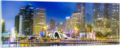 Produktbild von Bilder auf glas - Asien bangkok gebäude stadt - 90x30cm - Glasbilder - Wandbilder - Kunstdruck - zum Aufhängen bereit - Wanddekoration aus Glas - Glas Bilder - Wandbild auf Glas - GAB90x30-2447