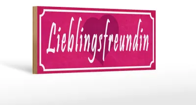 Produktbild von Holzschild Spruch 27x10cm Lieblingsfreundin Herz
