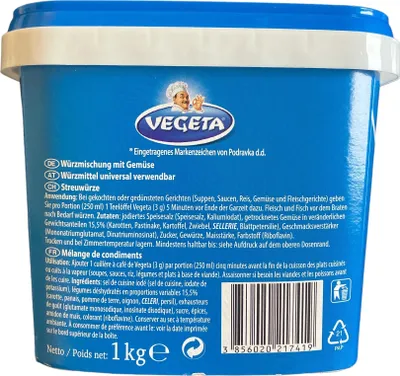 Produktbild von Podravka Vegeta Würzmischung mit Gemüse Dose mit 1Kg