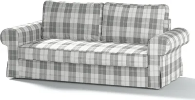 Produktbild von Dekoria Bezug für Backabro 3-Sitzer Sofa ausklappbar, weiß-grau , Bezug für Backabro 3-Sitzer Sofa