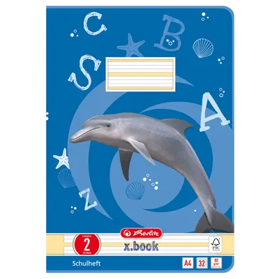 Produktbild von Schulheft A4 32 Blatt Lineatur 2 farbig hinterlegtMix Packung mit 5 Stück