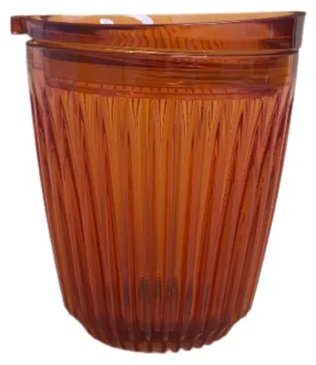 Becher mit Deckel, 8 oz, Amber, wiederverwendbar, 50 % recycelt