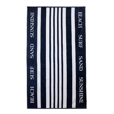 Obrázek produktu pro SCANquilt plážová osuška VELUR beach surf modrobílá 100% bavlna 90 x 180 cm