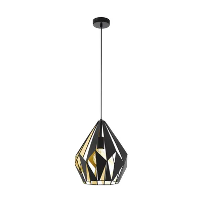 Produktbild von EGLO Hängeleuchte CARLTON 1 Schwarz und Gold 49931
