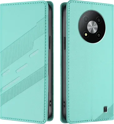 Image de Etui pour ZTE Blade A73 5G, étui portefeuille en cuirPolyuréthaneavec fente pour cartes et fonction Türkis stand