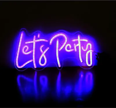Produktbild von LED Schriftzug - Let's Party - pink - ca. 16,5 x 31 cm