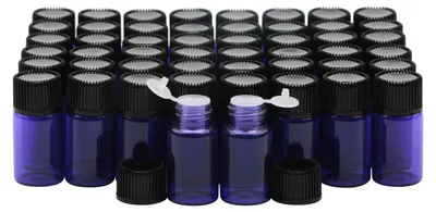 Glasflasche 3 ml mit Stopfen und Schraubkappe, 50 Stück