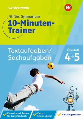 Immagine prodotto di Fit fürs Gymnasium - Der 10-Minuten-Trainer. Übertritt 4 / 5 Mathematik Textaufgaben/Sachaufgaben