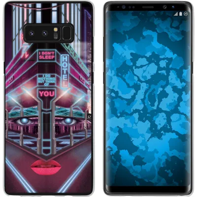 Produktbild von PhoneNatic Case kompatibel mit Samsung Galaxy Note 8 Silikon-Hülle Retro Wave Cyberpunk.02 M5