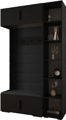 Produktbild von MEBLE KRYSPOL Inova 1 Möbelset Garderobe, 236,7x140x47cm - Schwarz, Manila 18, Schwarz