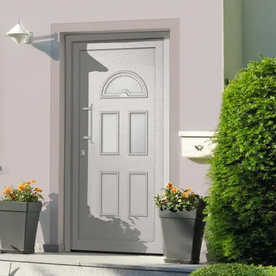 Produktbild von vidaXL PVC Haustür Weiß 88x200 cm, links nach innen öffnend, 5-fach Verriegelung