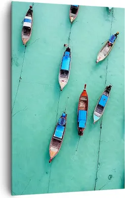 Produktbild von Bild auf Leinwand - Leinwandbild - Einteilig - Boote mit Luft - 80x120cm - Wand Bild - Wanddeko - Wandbilder - Leinwanddruck - Kunstdruck - Wanddekoration - Leinwand bilder - Wandbild - PA80x120-4362