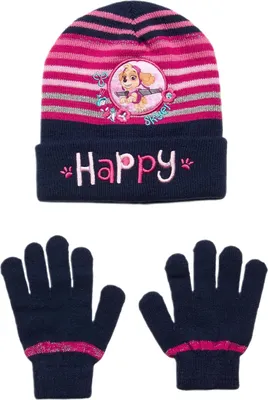 Produktbild von PAW PATROL Winter Herbst Mütze und Handschuhe Set für ein Mädchen