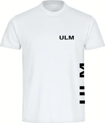 Produktbild von multifanshop Kinder T-Shirt - Ulm - Brust & Seite, weiß, Größe 164