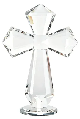 Kristallkreuz Ornament 10x5x14,8 cm – klar, handpoliert