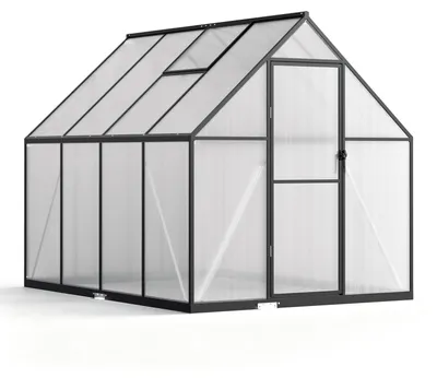 Zdjęcie produktu dla Szklarnia Peviasot, zimowy ogród wykonany z czarnej ramy aluminiowej, posiadająca , wymiary: 224 × 170 × 195 cm