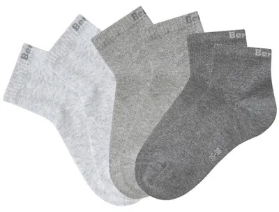 Produktbild von Bench Kurzsocken für Damen und Herren in Baumwollmischung, für Sport und Freizeit 6 -teilig 2x dunkelgrau meliert, 2x hellgrau meliert, 2x grau meliert Größe 43/46
