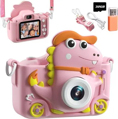 Productafbeelding van Kindercamera 1080p - Digitale Selfiecamera - 2 Inch Display - 32 GB - Voor Kinderen 3-12 Jaar - Kleurtransformaties - Fotocamera