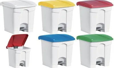 Produktbild von helit Tret-Abfalleimer the step, 30 Liter, weiß/weiß (5690700)