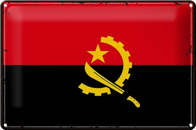 Produktbild von Blechschild Flagge Angolas 30x20cm Retro Flag of Angola