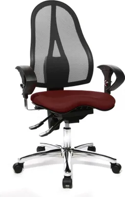 Produktbild von Topstar Bürostuhl Sitness® 15, ST19U G27 Stoff rot, Gestell chrom