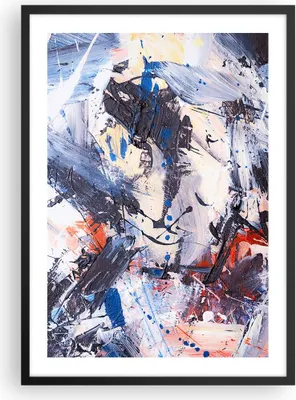 Produktbild von Gerahmtes Poster - Schwarzer Rahmen - Abstraktion verschüttet Farben - 50x70 cm - Wand Bild - Wanddeko - Wandbilder - Kunstposter - Wandposter - Bilderrahmen - Bilder - Kunstdruck - P2BPA50x70-4383