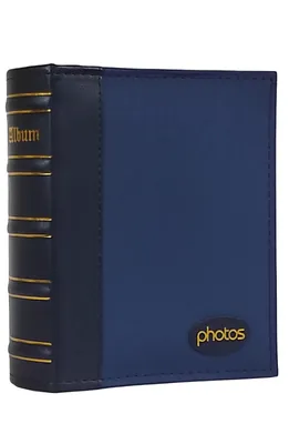 Image de Album BA 46200 pour 200 photos 10x15 PAGES NOIRES, tissu, BLEU FONCÉ