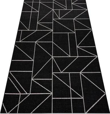Immagine prodotto di TAPPETO DI SPAGO SIZAL FLOORLUX 20605 nero / argento TRIANGOLI, GEOMETRICO  nero 140x200 cm