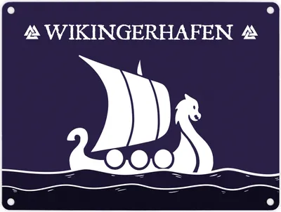 Produktbild von Wikingerhafen Metallschild in 15x20 cm mit Drachenboot Motiv