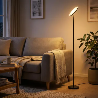 Produktbild von VASAGLE LED Standleuchte 30W, drehbarer Kopf, Stehlampe mit Fernbedienung, Timer, für Schlafzimmer, Memory-Funktion, schwarz
