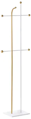 Produktbild von BELIANI Kleiderständer Gold u. Weiß Metall 162 cm Hoch Freistehend mit 6 Haken Modern Industrie Design Flur Garderobe Schlafzimmer Ausstattung