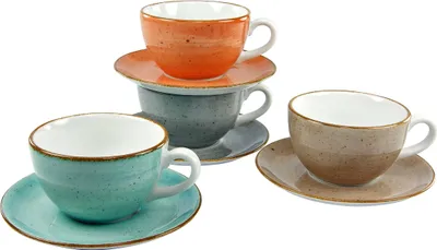 Produktbild von CreaTable, 17726, Vintage Nature Bunt, Cappuccino Set 8-tlg, Porzellan