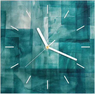 Produktbild von Wanduhr aus Glas mit Motiv Abstrakte Formen- 30 x 30 cm - inkl. Aufhängesystem