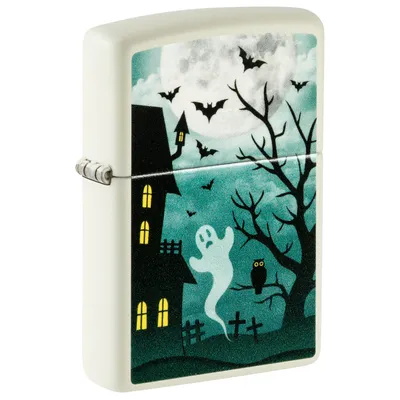 Zdjęcie produktu dla Zapalniczka Zippo Storm - wzór upiornych czaszek - biały mat, 540 kolorów - możliwość wielokrotnego napełniania - pudełko upominkowe - metal - wyprodukowano w USA