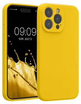 Produktbild von kwmobile Hülle kompatibel mit Apple iPhone 15 Pro Max - Hülle Silikon gummiert - Handyhülle - Handy Case in Strahlend Gelb