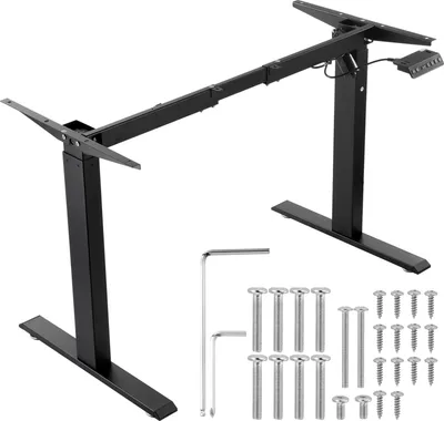 Obrázok produktu pre Rám stola VEVOR, nastaviteľná výška 70-117 cm a dĺžka 90-135 cm, elektrický rám stola, ergonomická základňa pracovnej stanice pre domácich majstrov pre domácnosť a kanceláriu (len čierny rám)