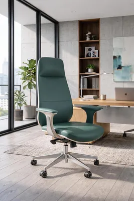 Obrázek produktu pro Ergonomická kancelářská židle v zelené barvě s nastavitelnými podloketníky a opěradlem