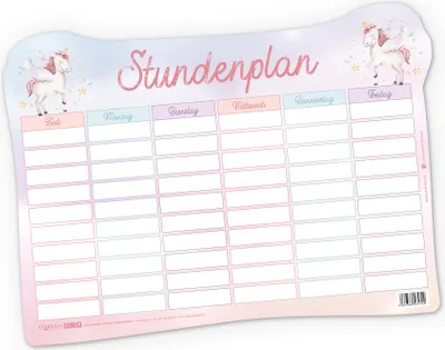 Produktbild von itenga Stundenplan magnetisch Motiv Einhorn 31 x 22,5cm