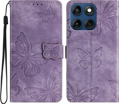 Produktbild von Motorola Edge 60 / 60 Fusion Hülle - Coverup Schmetterlinge Klapphülle - Violett