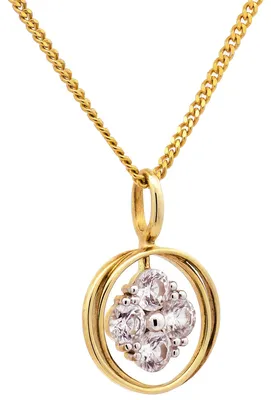 Produktbild von Anhänger Zirkonia  333 Gold  mit vergoldeter Silberkette 40 cm