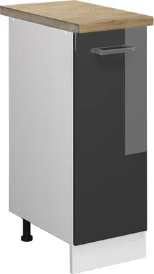 Produktbild von Apothekerschrank Vicco R-Line Anthrazit Hochglanz 30 cm , AP Eiche, Model 46781