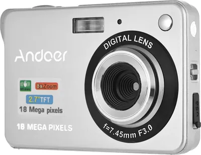 Produktbild von Andoer 18M 720P HD Digitalkamera Video Camcorder mit 2 Stueck Akkus 8X Digital Zoom Anti-Shake 2,7 Zoll LCD Kinder Weihnachtsgeschenk