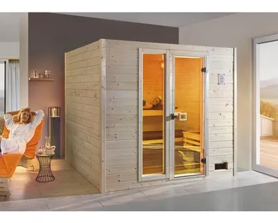 Produktbild von weka Massivholz-Sauna VALIDA Gr. 4 Sparset 9,0 kW K inkl. integrierter Steuerung x B x T x H x 239 x 189 x 204