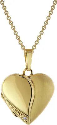 trendor 75738 Medaillon Herz mit Damen-Halskette Gold auf Silber 925 1