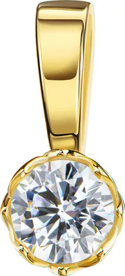 Produktbild von Anhänger 333 Gelbgold 8 Karat mit Zirkonia-Stein in hochwertiger Gold-Kronenfassung