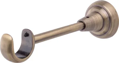 Produktbild von MDEKOR Wandträger 1-läufig Antik Gold TYP R Wandhalter mit Metallmontageplatte für Gardinenstange 19 mm Abstand kürzbar