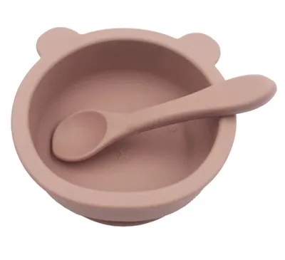 Obrázek produktu pro Silikonová přísavka pro kojence, batolata, samonaplňovací dětská miska se lžičkou, bez BPA, vhodná do myčky a mikrovlnné trouby