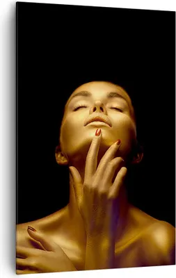 Produktbild von Bild auf Leinwand - Leinwandbild - Einteilig - Gold Frau Stück - 80x120cm - Wand Bild - Wanddeko - Wandbilder - Leinwanddruck - Kunstdruck - Wanddekoration - Leinwand bilder - Wandbild - PA80x120-4573