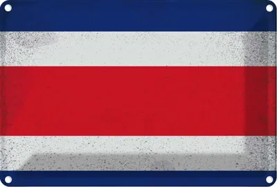 Produktbild von vianmo Blechschild 12x18 cm Costa Rica Vintage Flagge Fahne Wappen
